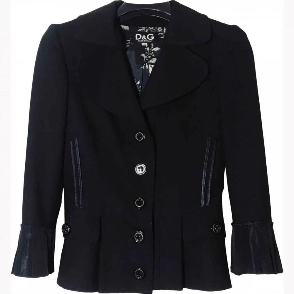 D&G Dolce & Gabbana Black Peplum Blazer – Size 28